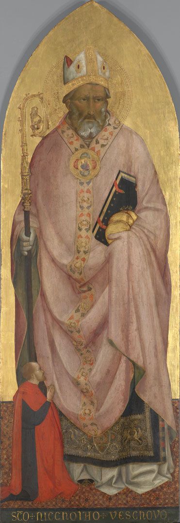 San Nicolás de Bari con un donante - Agnolo Gaddi
