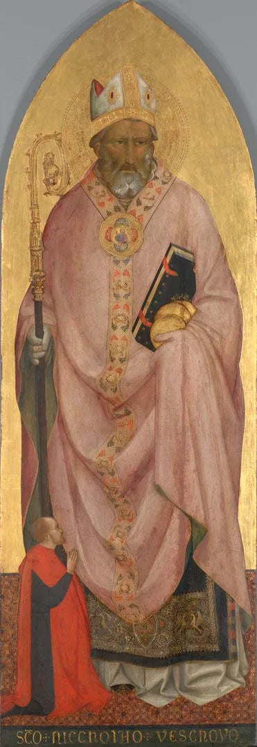 San Nicolás de Bari con un donante - Agnolo Gaddi