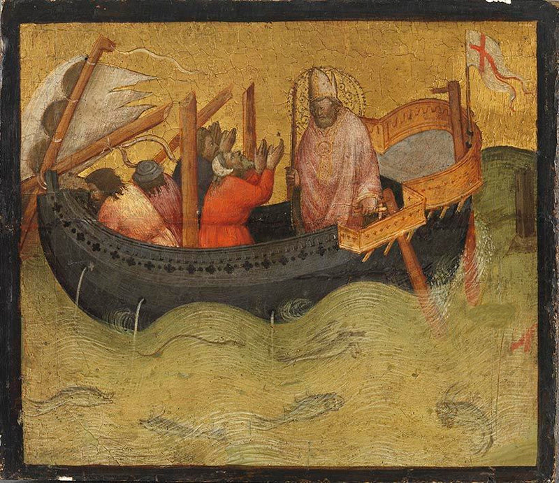 San Nicolás y la tormenta - Agnolo Gaddi