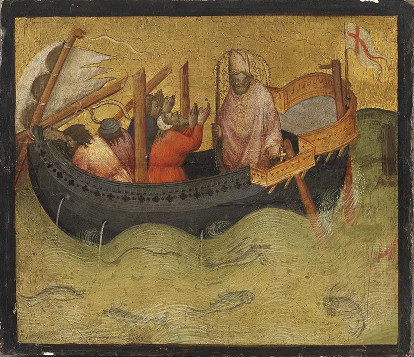 San Nicolás y la tormenta - Agnolo Gaddi