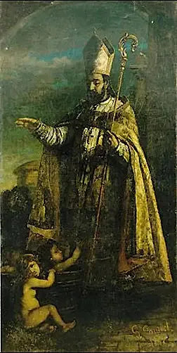San Nicolás resucitando a los niños pequeños - Gustave Courbet