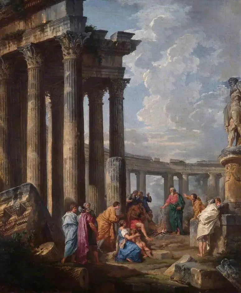 San Pablo en Malta atrapando la víbora - Giovanni Paolo Panini