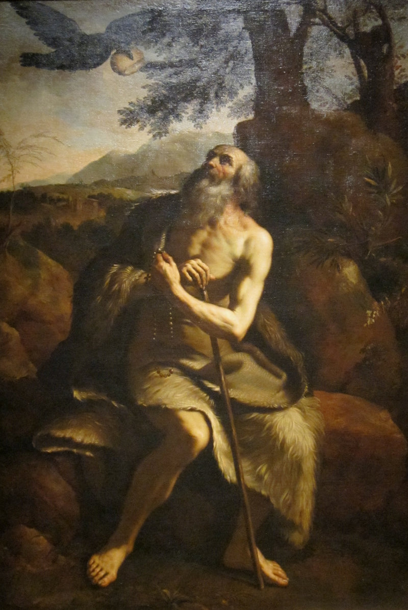 San Pablo el Ermitaño alimentado por el cuervo - Guercino