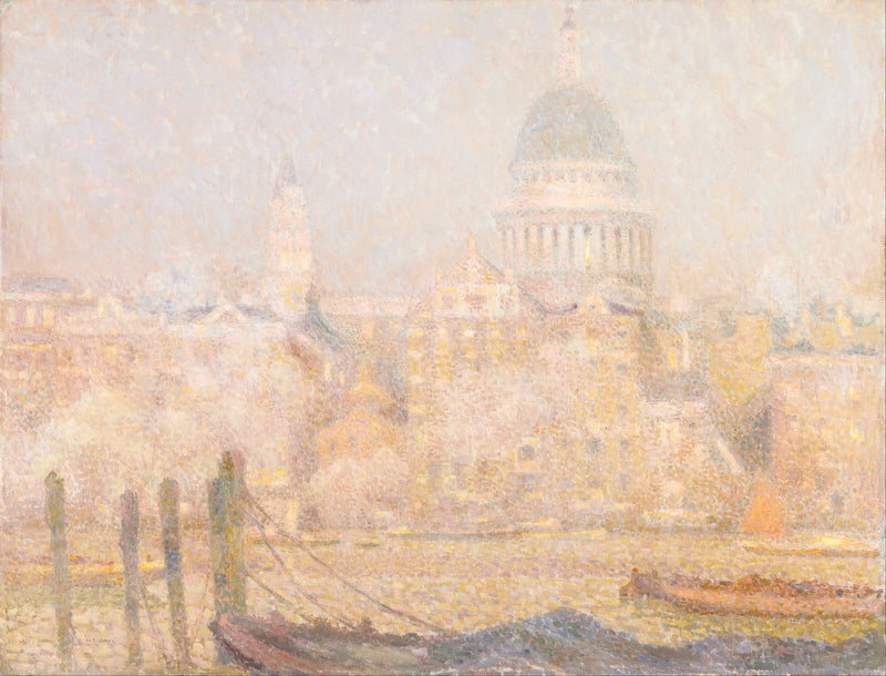 Vista de Saint-Paul del río - Sol matutino en invierno - Henri Le Sidaner