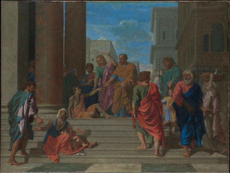 San Pedro y San Juan sanando al cojo - Nicolas Poussin