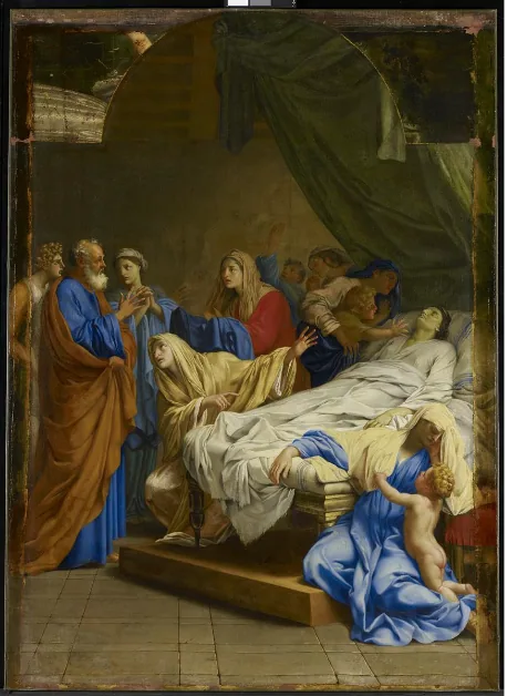 San Pedro resucita a la viuda Tabita - Eustache Le Sueur