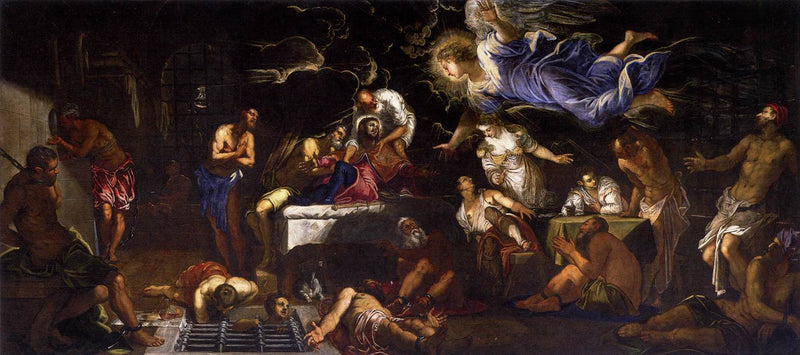 San Roque en prisión visitado por un ángel - Jacopo Tintoretto