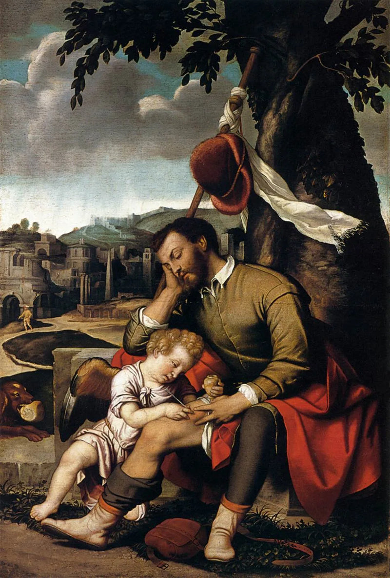 San Roque sanado por el ángel - Alessandro Bonvicino