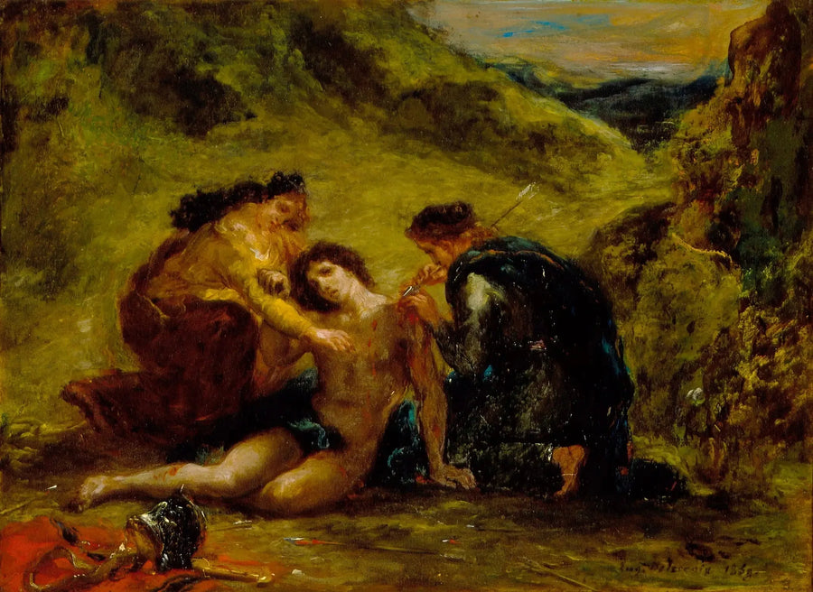 San Sebastián con santa Irene y un acompañante - Eugène Delacroix
