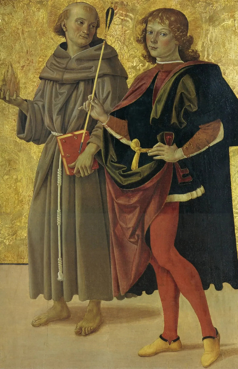 San Sebastián y un santo franciscano - Pietro Perugino