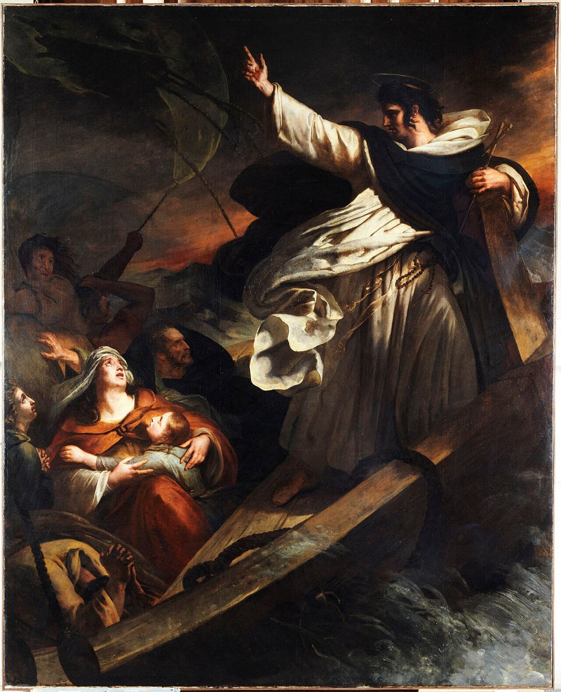 Santo Tomás de Aquino predicando la confianza en Dios durante la tormenta - Ary Scheffer