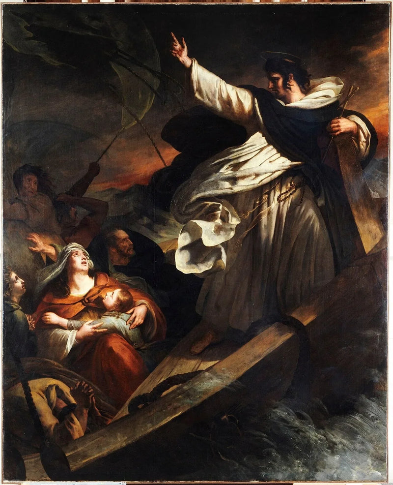 Santo Tomás de Aquino predicando la confianza en Dios durante la tormenta - Ary Scheffer