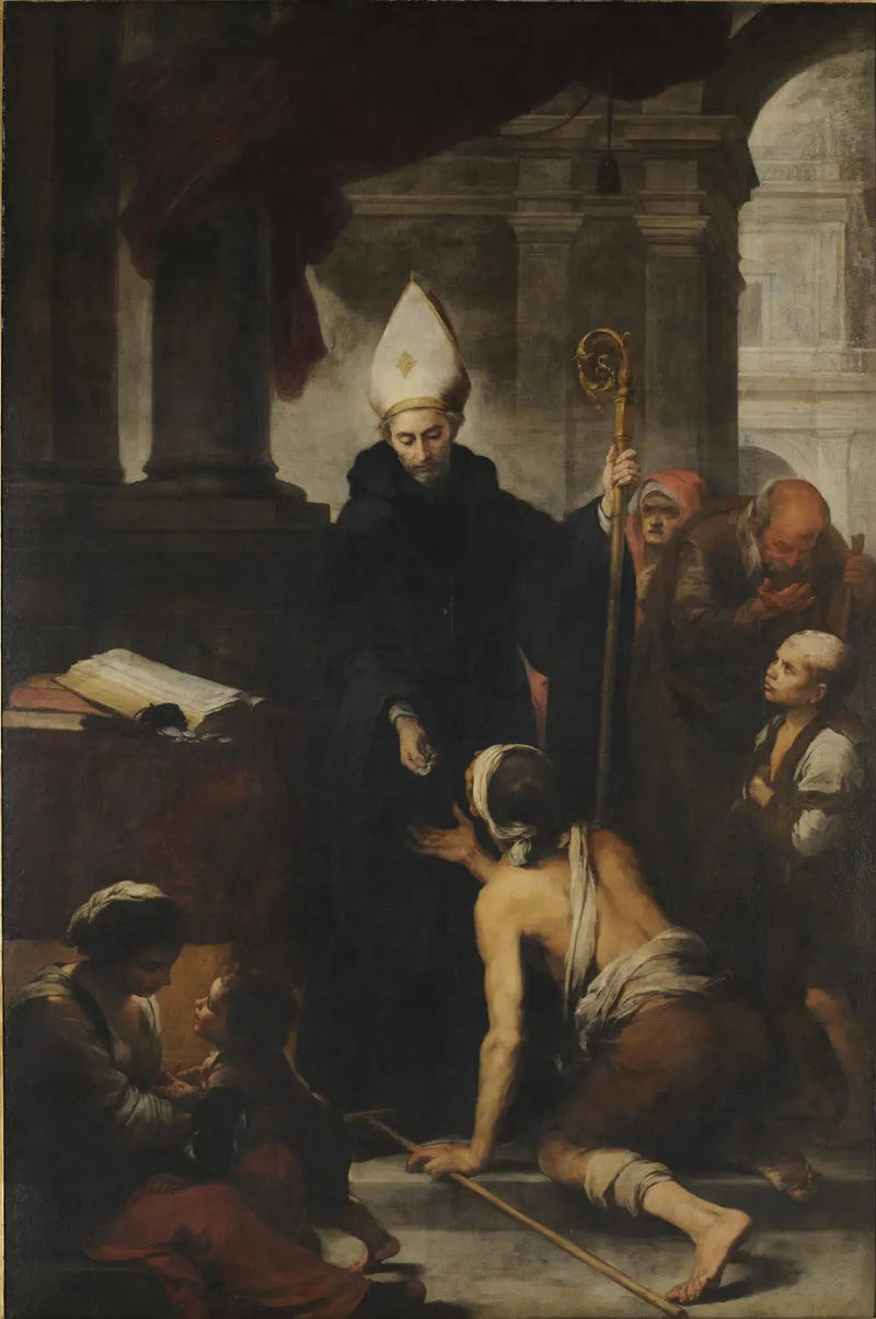 San Tomás de Villanueva haciendo la limosna a los pobres - Bartolomé Esteban Murillo