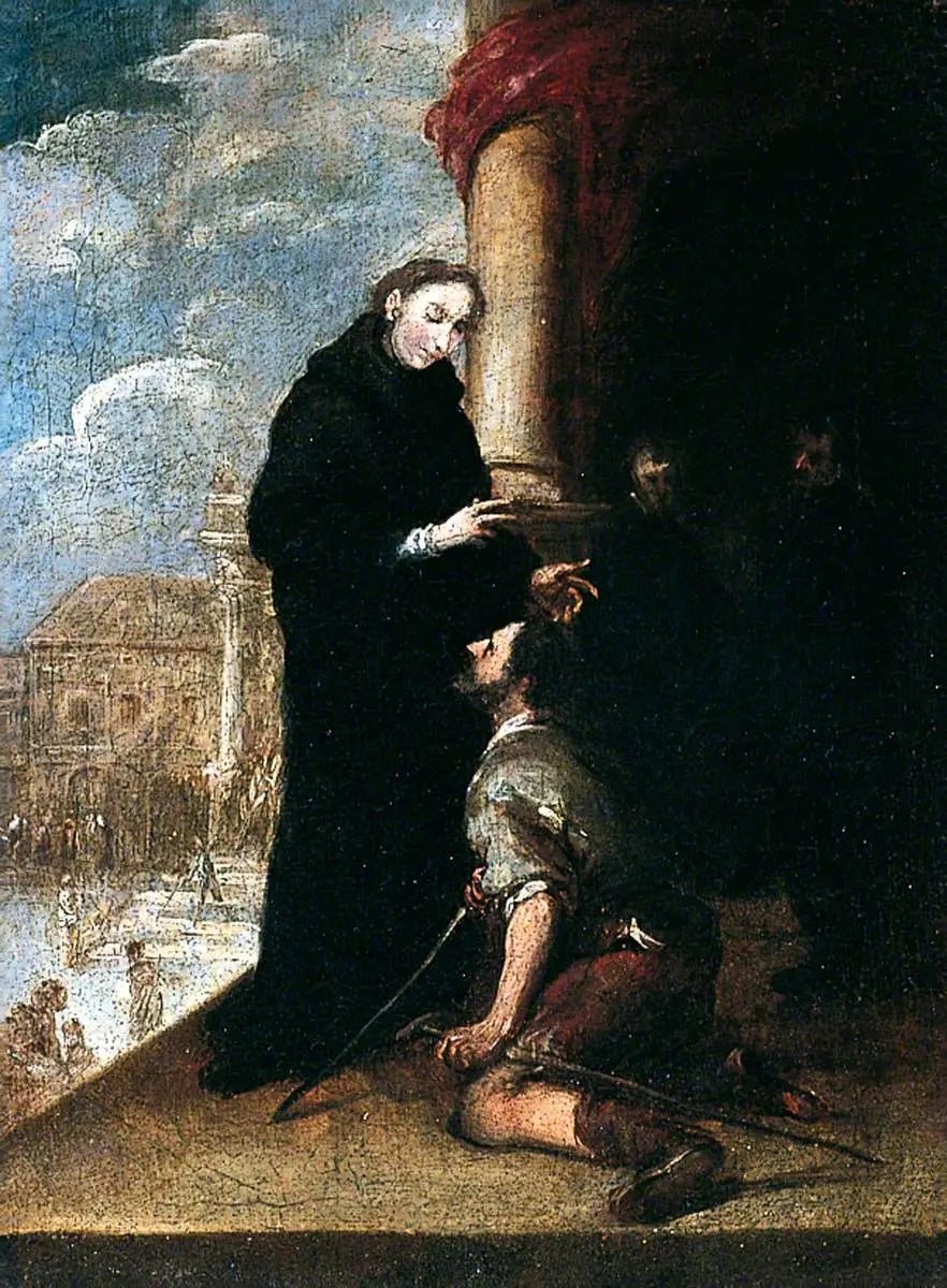 San Tomás de Villanueva sanando a un cojo - Bartolomé Esteban Murillo