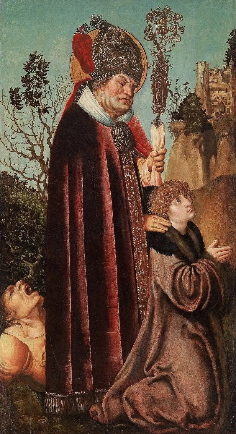 San Valentín y un donante de rodillas - Lucas Cranach el Viejo