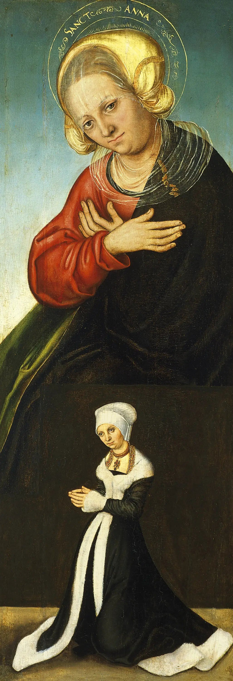 Santa Ana con la duquesa Bárbara de Sajonia como donante (ala derecha interior) - Lucas Cranach el Viejo