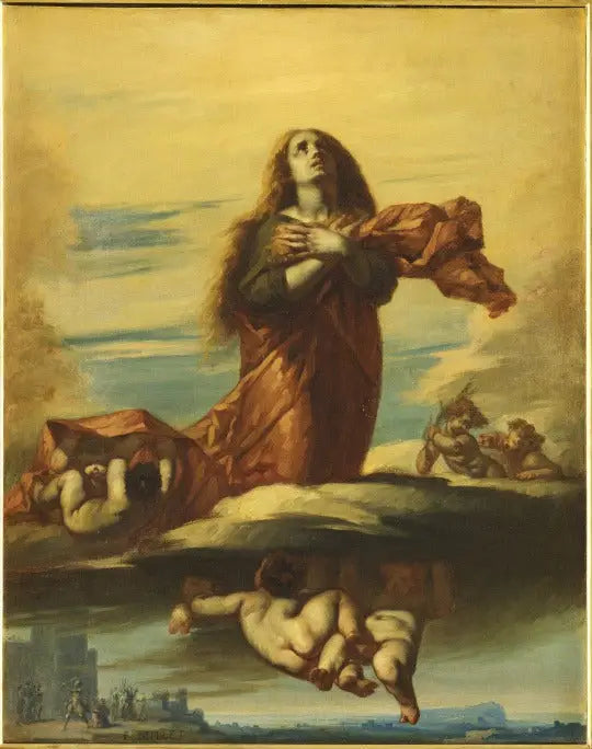 Santa Bárbara llevada al cielo - Jean-François Millet