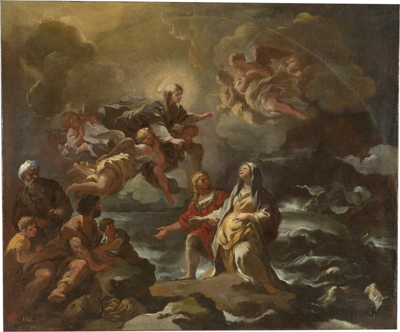 Santa Brígida salvada de un naufragio por la Virgen María - Luca Giordano