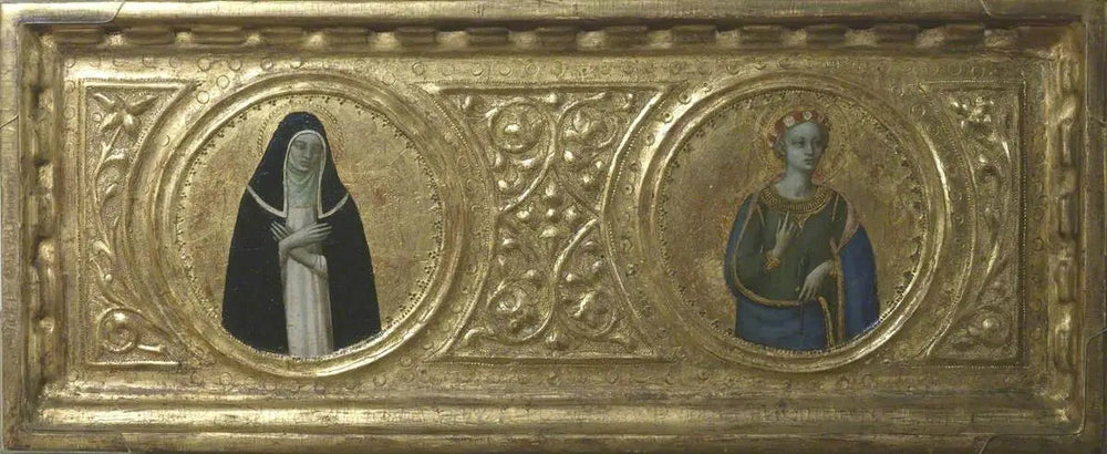 Sainte Catherine de Sienne et Sainte Cécile (prédelle, panneau de gauche) - Fra Angelico image 1 copie peinte à la main à l’huile