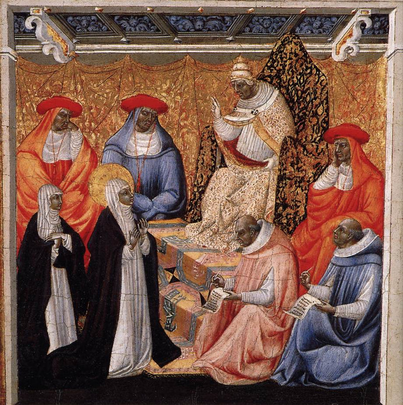 Santa Catalina ante el Papa en Aviñón - Giovanni di Paolo