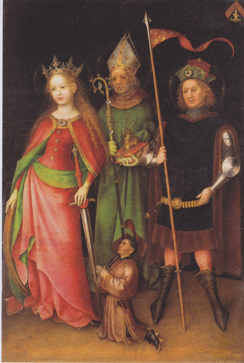 Santa Catalina, San Huberto y San Quirino (Altar del Juicio Final) - Stefan Lochner