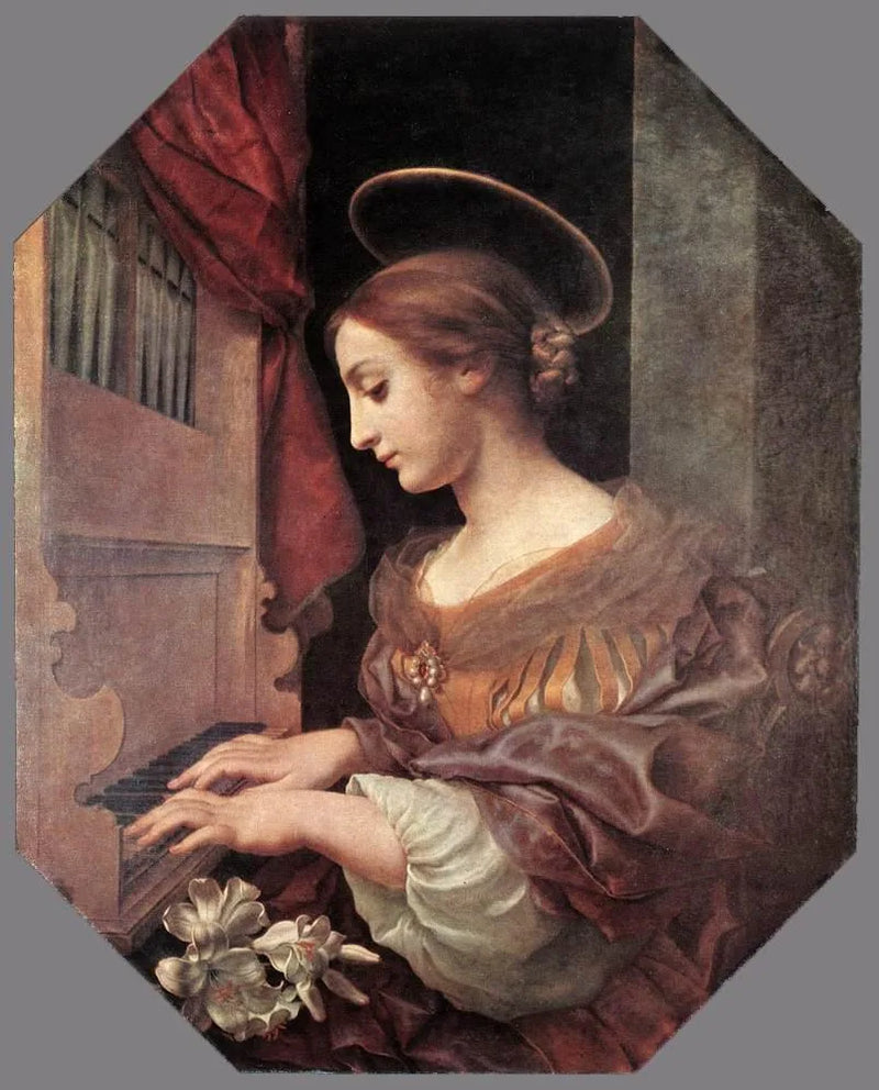 Santa Cecilia en el órgano. - Carlo Dolci
