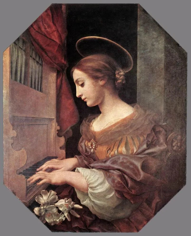 Santa Cecilia en el órgano. - Carlo Dolci