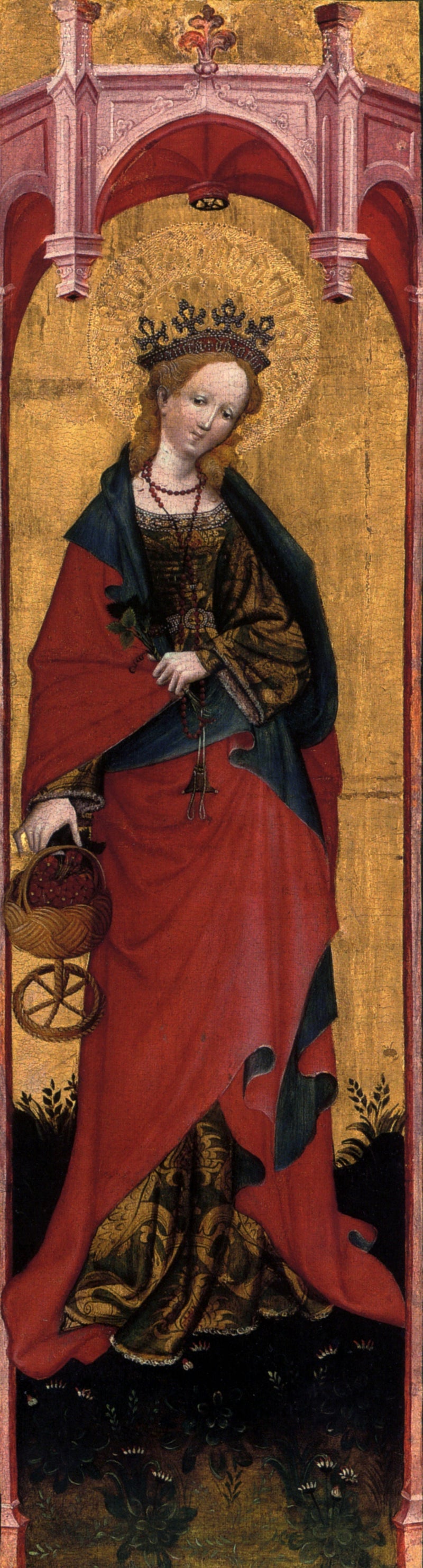 Santa Dorotea de la iglesia Santa Walburga de Soest, ala de un tabernáculo - Conrad von Soest