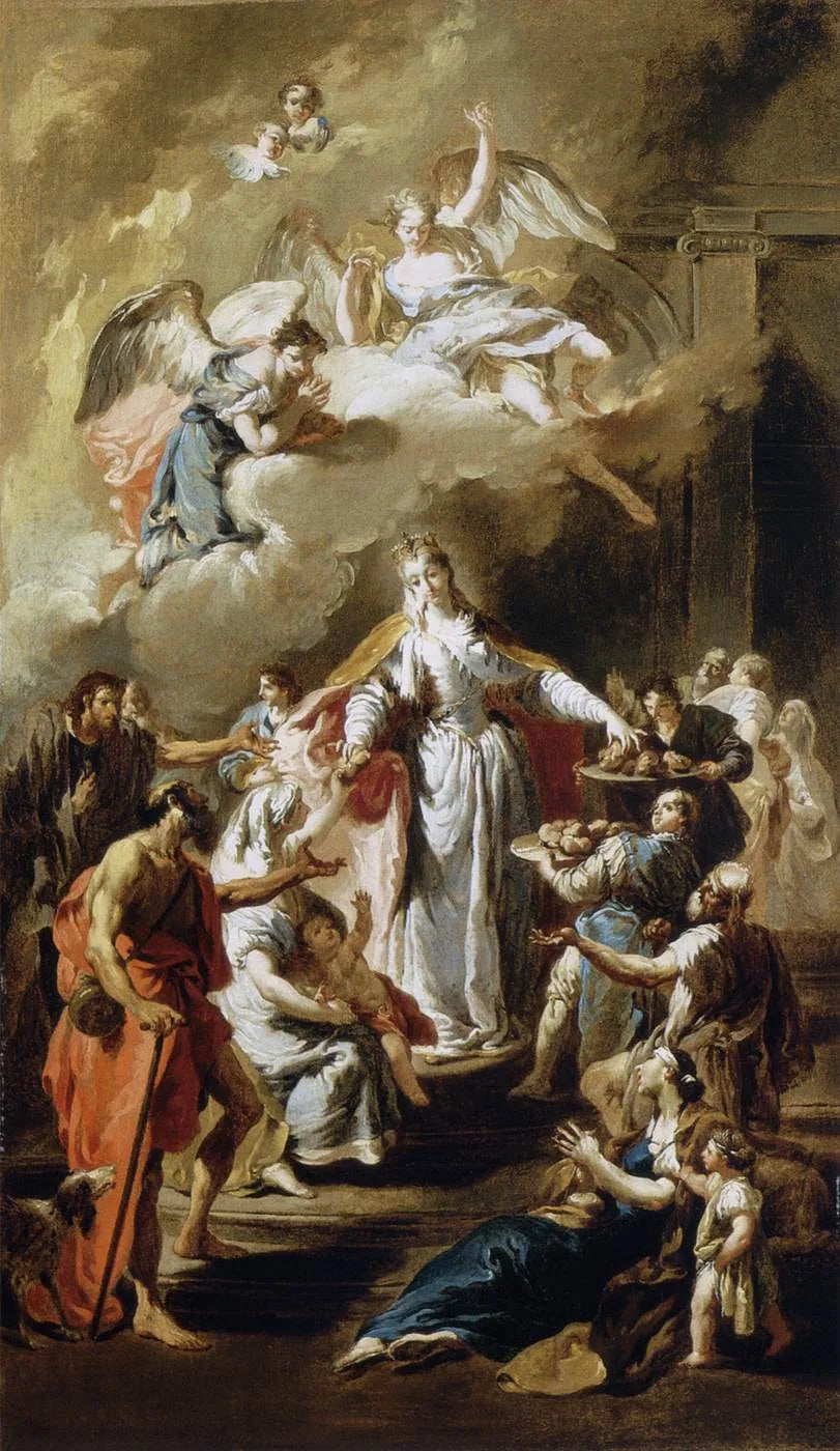 Santa Isabel de Hungría que distribuye la limosna - Giovanni Battista Pittoni