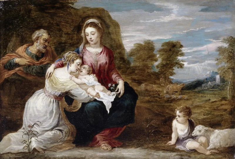 Santa Familia con Santa Isabel y San Juan niño - David Teniers el Joven