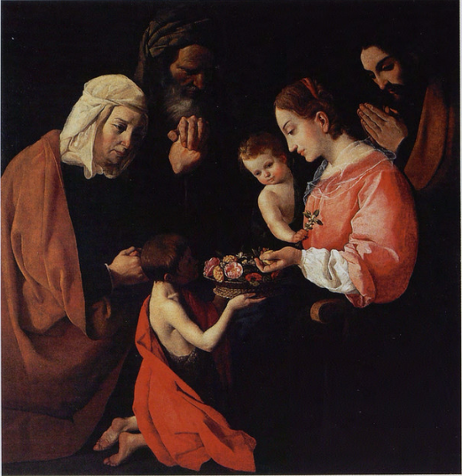 Sainte Famille avec saint Jean-Baptiste enfant et ses parents - Francisco de Zurbarán - Alpha Reproduction