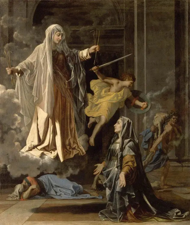 Santa Fabiola anunciando en Roma el fin de la peste - Nicolas Poussin