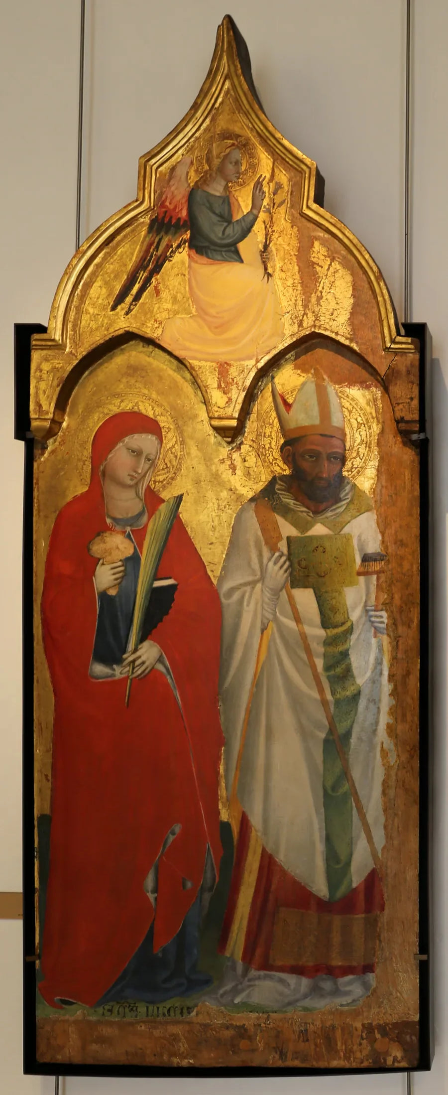 Santa Lucía y San Blas / arriba, Arcángel de la Anunciación - Bicci di Lorenzo