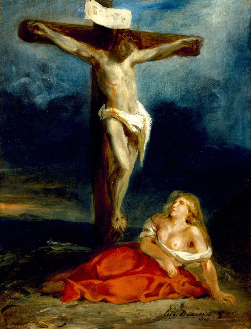 Santa María Magdalena al pie de la Cruz - Eugène Delacroix