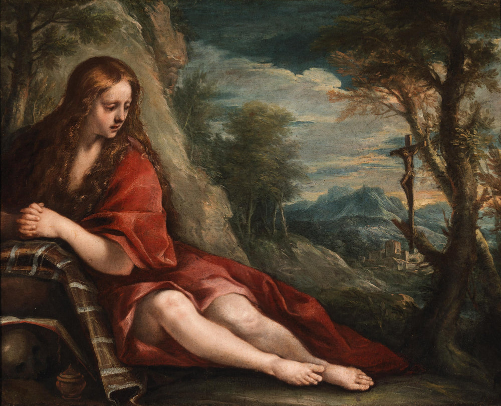 Sainte Marie-Madeleine dans le désert - Annibale Carracci image 1 reproduction de peinture à l’huile