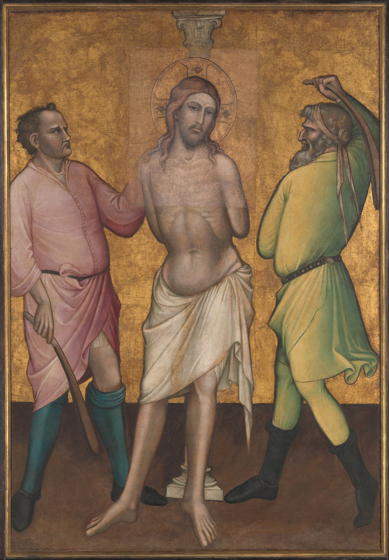 Santa María Magdalena sosteniendo un crucifijo; (al reverso) La Flagelación - Spinello Aretino