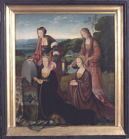 Santa Catalina y Santa Gúdula con Catharina Hackeney (nacida Hardenrath) y Sibilla Hackeney (nacida van van Merle) - Joos van Cleve