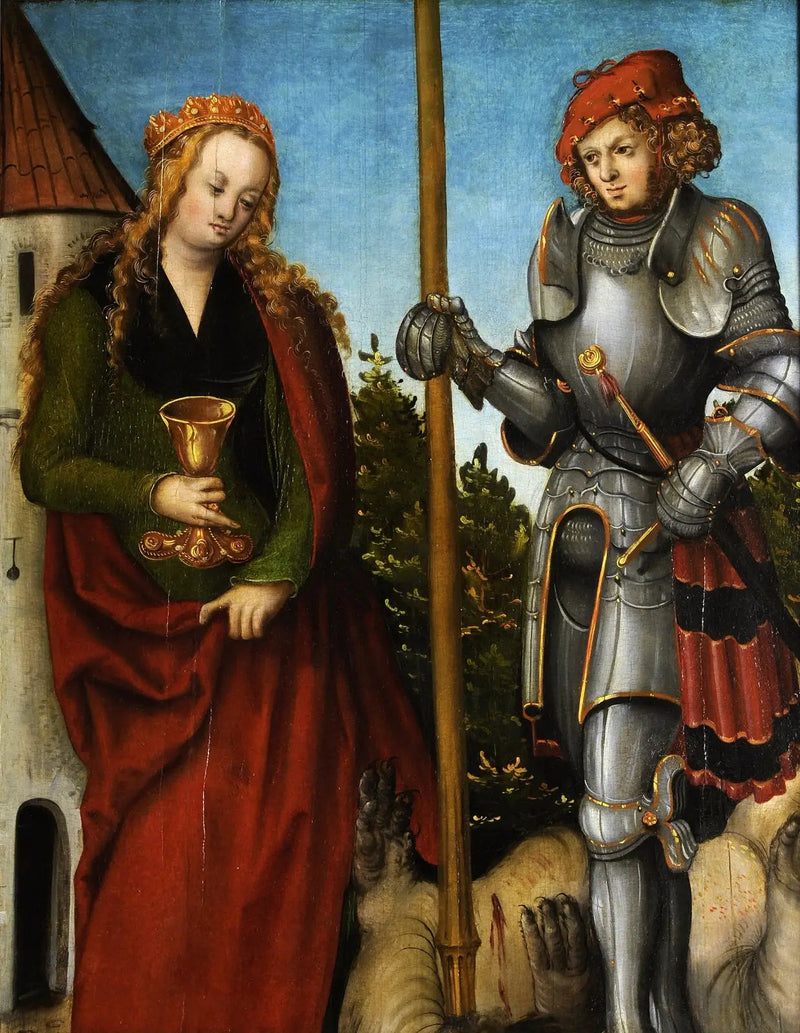 Santos Jorge y Bárbara - Lucas Cranach el Viejo