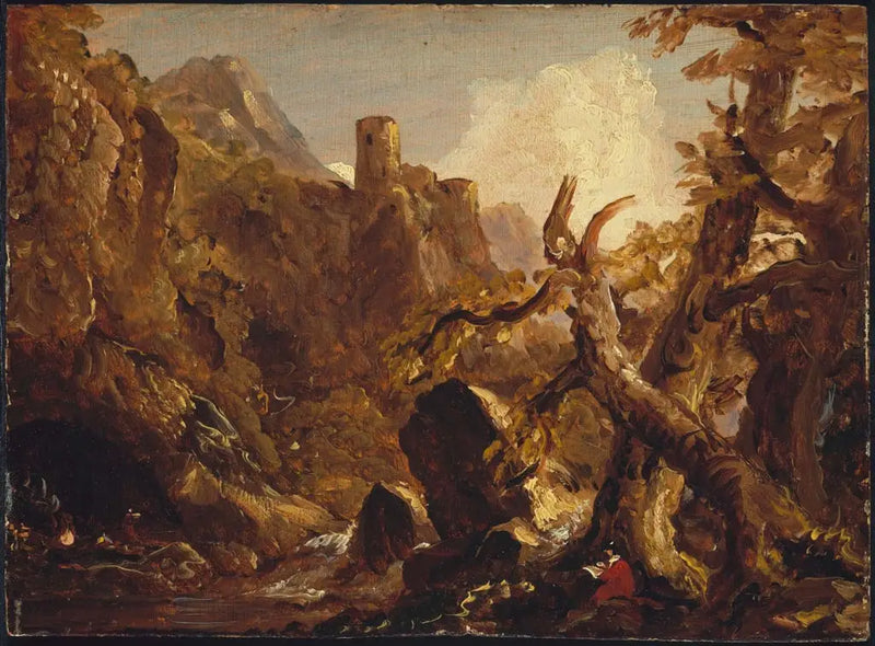 Salvator Rosa dibujando bandidos - Thomas Cole