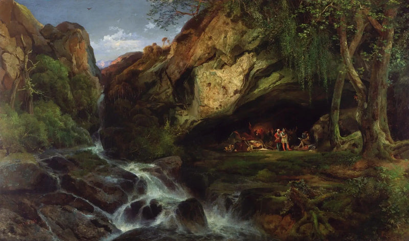 Salvator Rosa dibujando a los bandidos - Thomas Moran