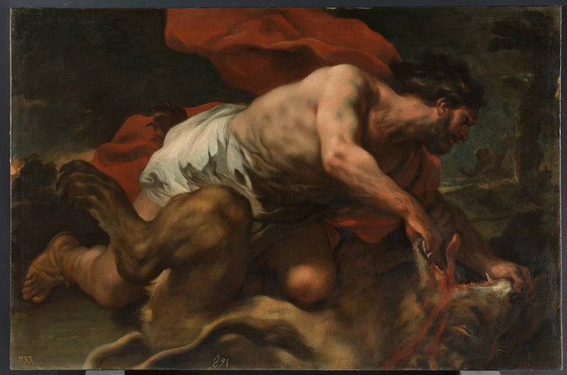 Sansón y el león - Luca Giordano