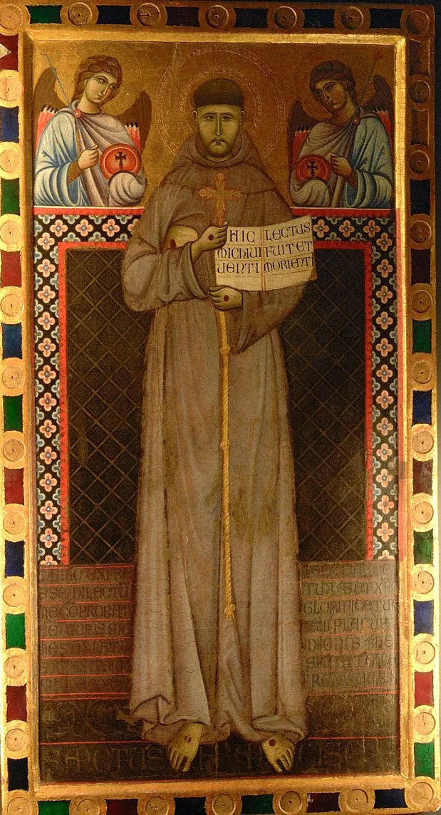 San Francisco entre dos ángeles (Maestro de San Francisco) - Maestro de San Francisco