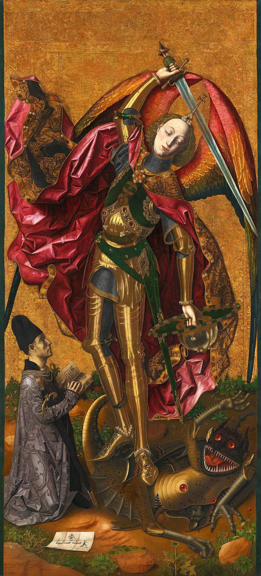 San Michele triunfa sobre el demonio - Bartolomé Bermejo