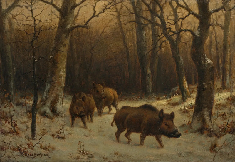 Jabalíes en la nieve - Rosa Bonheur