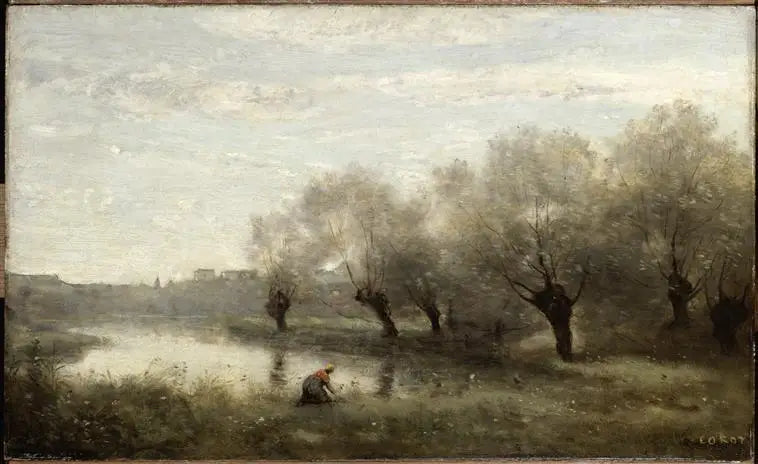 Saulaie en la punta de un marjal - Jean-Baptiste Camille Corot