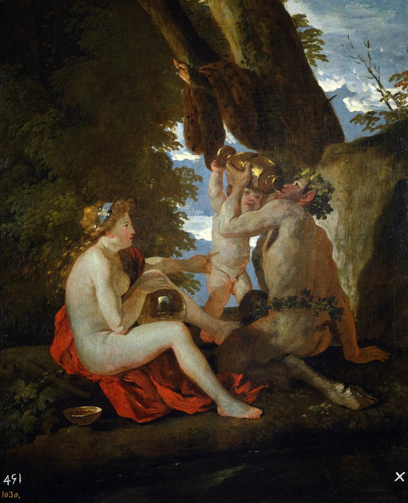 Escena de fiesta de vino - Nicolas Poussin