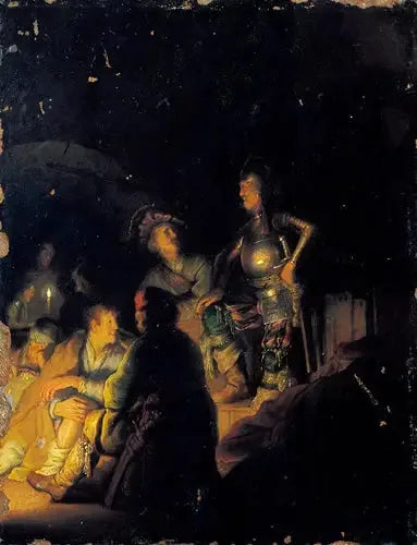 Escena bíblica nocturna - Rembrandt