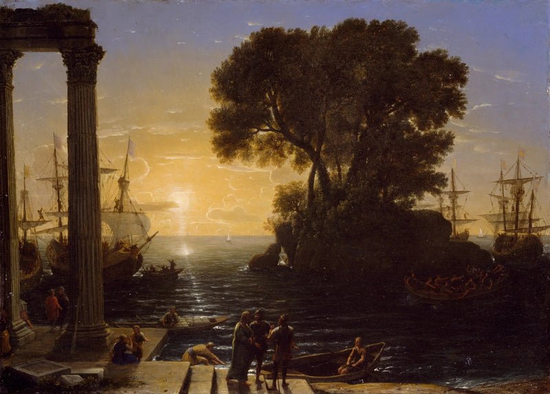 Escena costera con la embarcación de San Pablo - Claude Lorrain