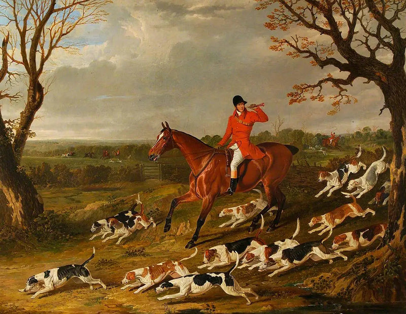 Escena de caza con zorros - John Frederick Herring, Sr.