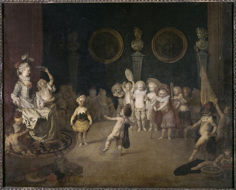 Escena de la comedia italiana interpretada por un grupo de niños - Antoine Watteau